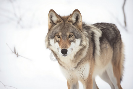 冬季户外的豺狼图片