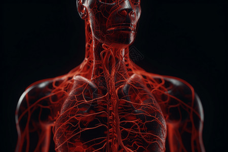 抽象人体静脉和动脉网络图片