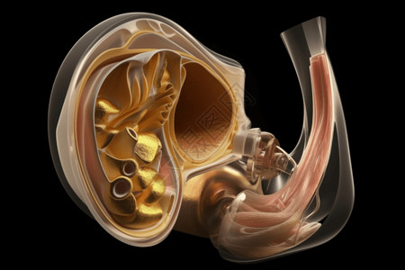 内耳耳朵解剖的概念图设计图片