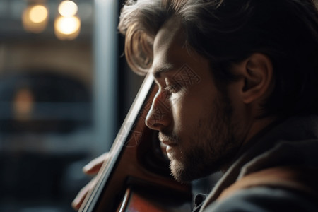 弹奏大提琴的外国男子图片