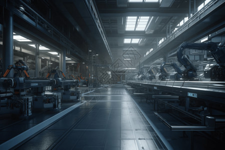 未来创新科技智能机器人工厂背景图片
