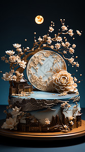 中秋的月饼造型背景图片