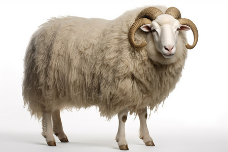 美利奴羊毛白色背景的绵羊背景