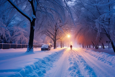 户外的雪地背景图片