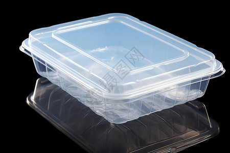 透明塑料盒一个白色的打包盒背景