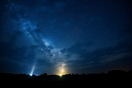 夜晚天空中的星系星空景观图片