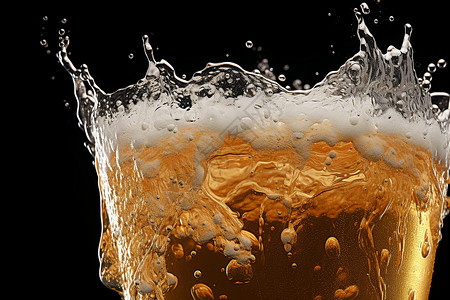 饮料特写啤酒泡沫的视觉展示设计图片
