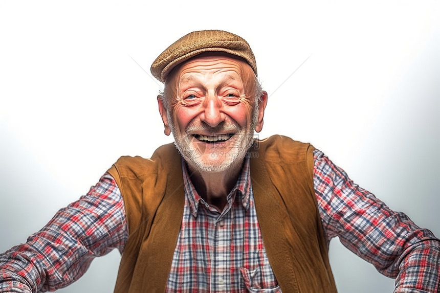 快乐的老人图片