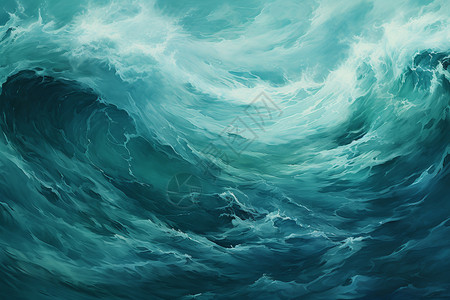 海洋的浪花插画背景图片