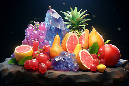 彩色食物各种各样的水果设计图片