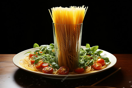 传统饮食的番茄意大利面图片