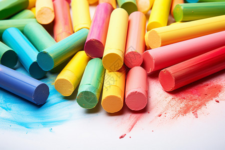蜡笔彩虹学校用的粉笔背景