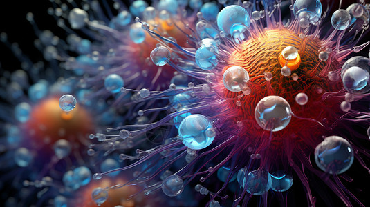 光滑漂亮的水晶球微生物设计图片