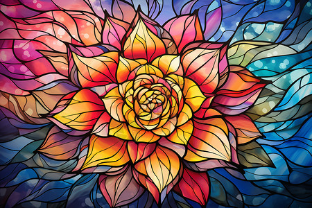 艺术感彩色花卉创意插图图片