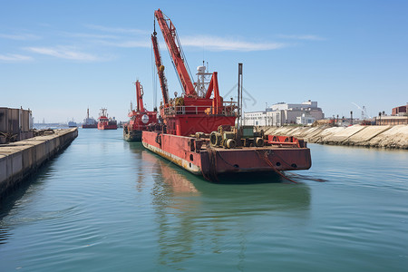 船舶工程港口码头的背景