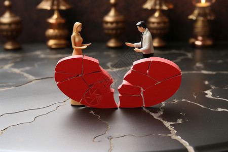 结婚和离婚争吵分手的情侣背景