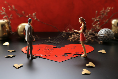 图片破碎夫妻吵架离婚的概念图背景