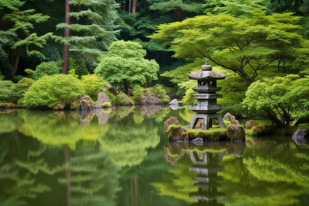 宁静花园背景图片