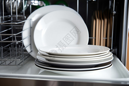 洗碗里的盘子高清图片