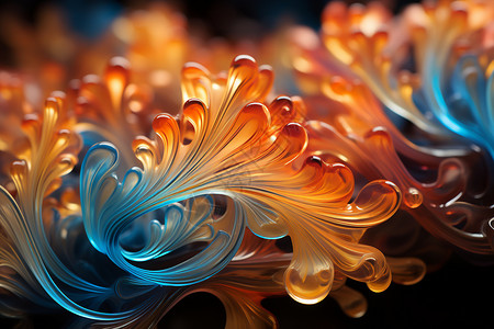 激光组成的美丽的流线图案背景图片