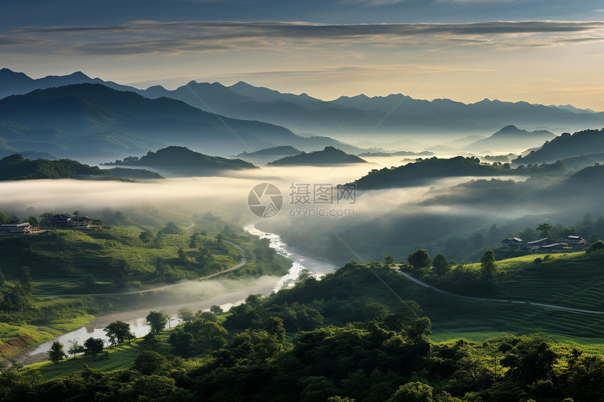 美丽的清晨风景图片