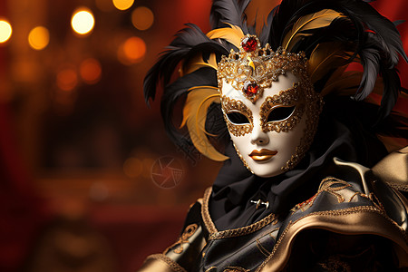 欧洲面具化装舞会的面具背景