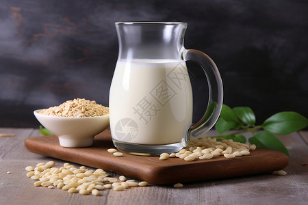 燕麦饮品健康营养早餐豆奶背景