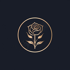 金色logo金色玫瑰logo插画
