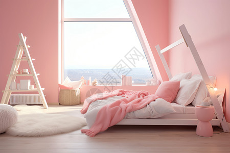 可爱女孩卧室装饰背景图片
