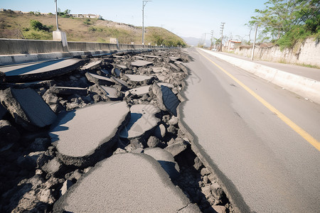 损坏的路面地震路面高清图片