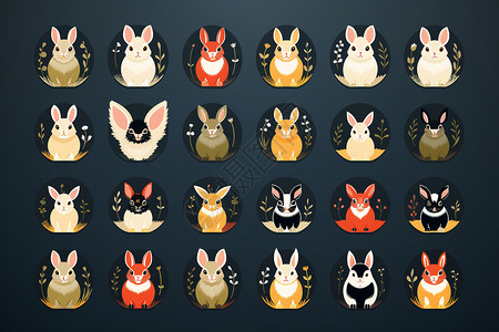 一系列兔子图标图片