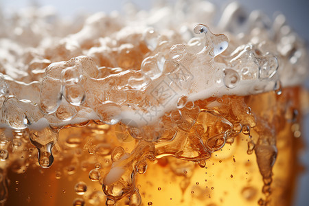 高清啤酒素材啤酒泡沫的高清特写背景