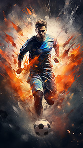 踢足球的男人背景图片