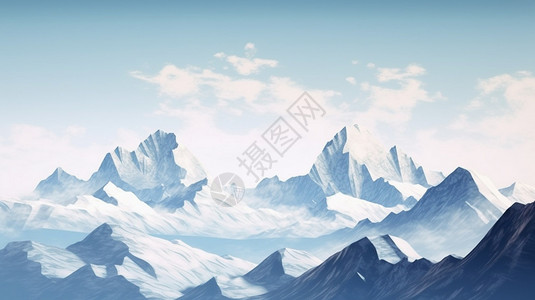 山脉被白雪覆盖图片