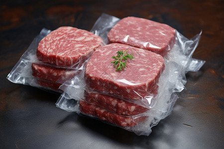 真空食物真空包装的牛肉背景