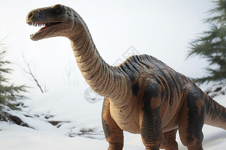 冬天户外的恐龙图片