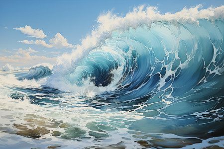 翻滚的海浪背景图片