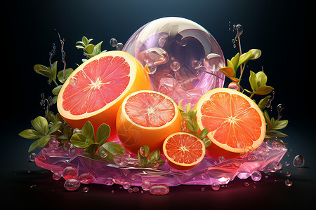 粉红葡萄柚梦幻和红柚设计图片