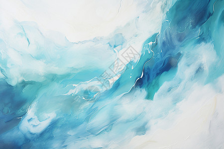 蓝色海洋波浪的蓝色海面插画