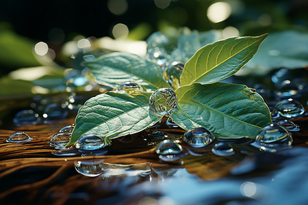 树叶上的水珠树叶上的水滴设计图片
