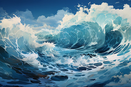 海面的波浪背景图片