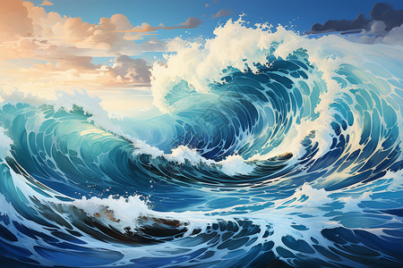 海洋的波浪背景图片