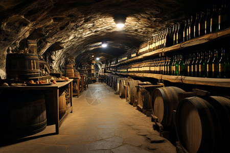 地下酒窖葡萄园地下室酒窖背景