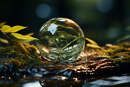 水滴效果水滴和叶子设计图片