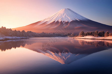 壮观的富士山景观背景图片