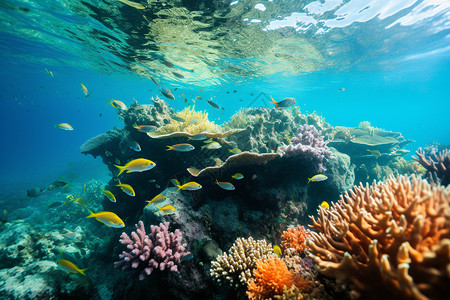 海底美丽的珊瑚群图片