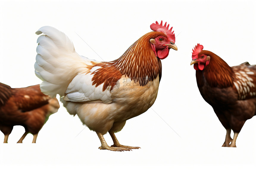 乡村农场养殖的公鸡图片