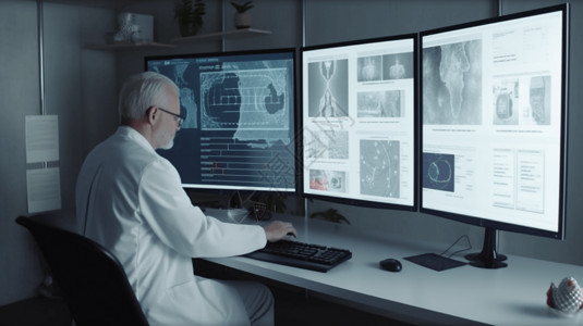 创新技术的虚拟医疗屏幕显示背景图片