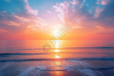 日落海滩美景背景图片