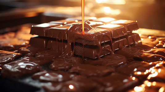 融化的巧克力蛋糕图片